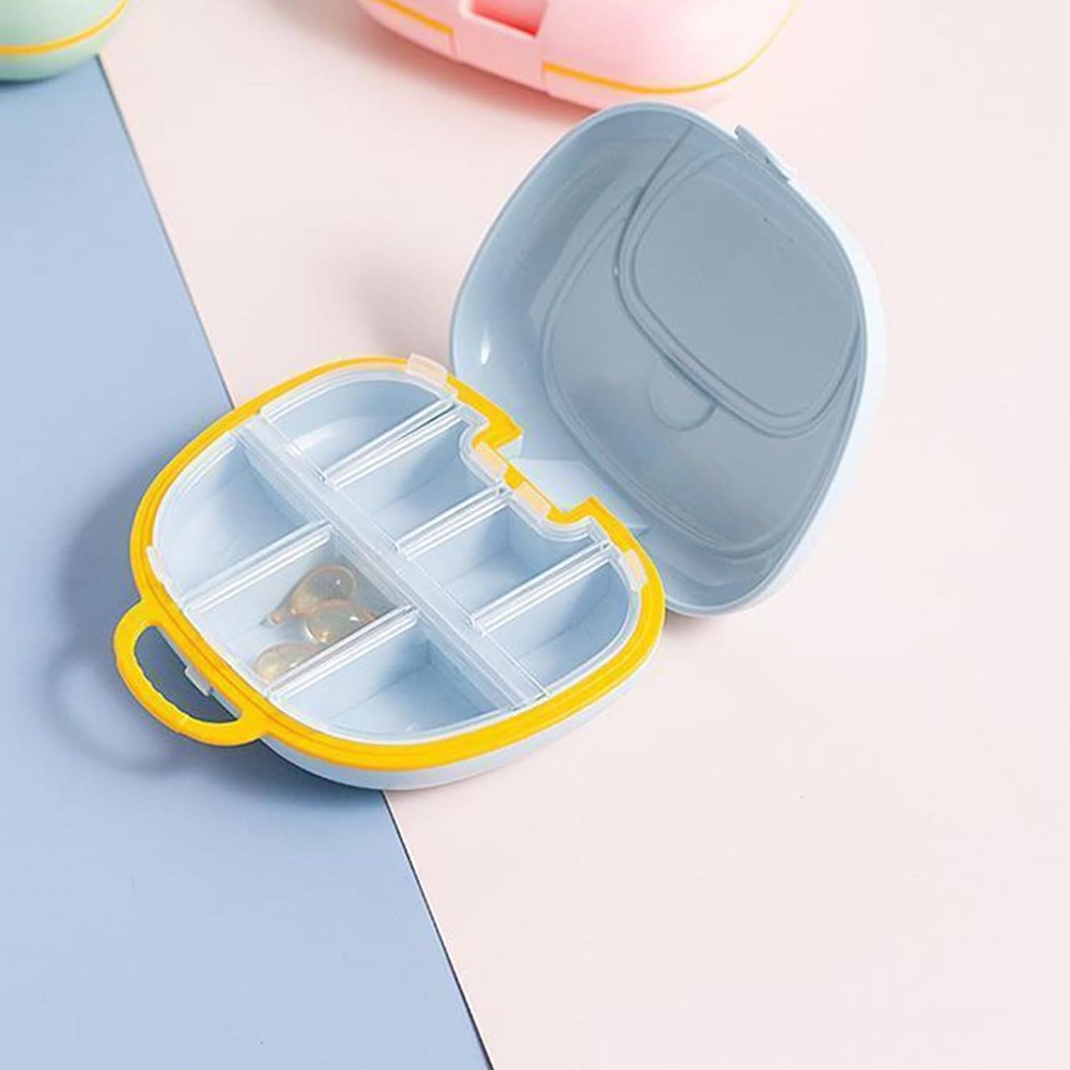 Briefcase Pill Box, Splitters Pill Case Holder, Portable 7 Grid Mini Pill Box, Outdoor Travel Pill Protect Container, Tablet Storage Dispenser Container Briefcase Pill Box, Splitters Pill Case Holder, Portable 7 Grid Mini Pill Box, Outdoor Travel Pill Protect Container, Tablet Storage Dispenser Container